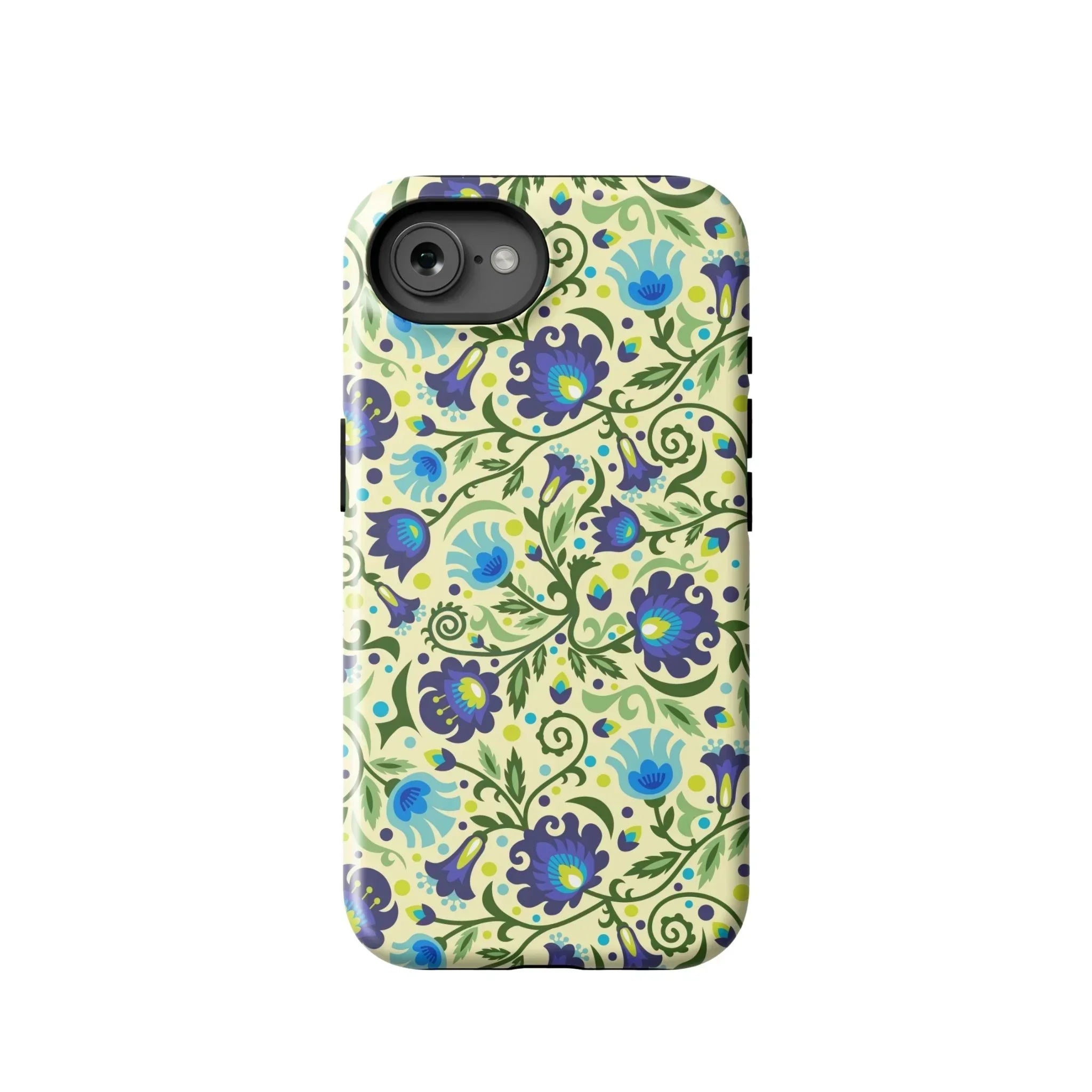 Gdańsk Blues Wycinanki iPhone Case over yellow - The Global Wanderer