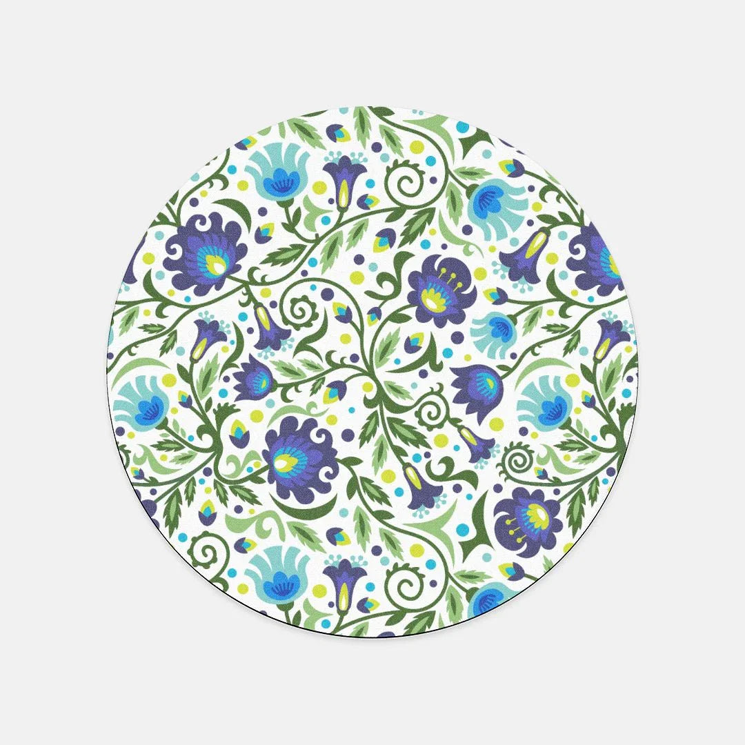 Gdańsk Blues Wycinanki Mouse Pad over white - The Global Wanderer