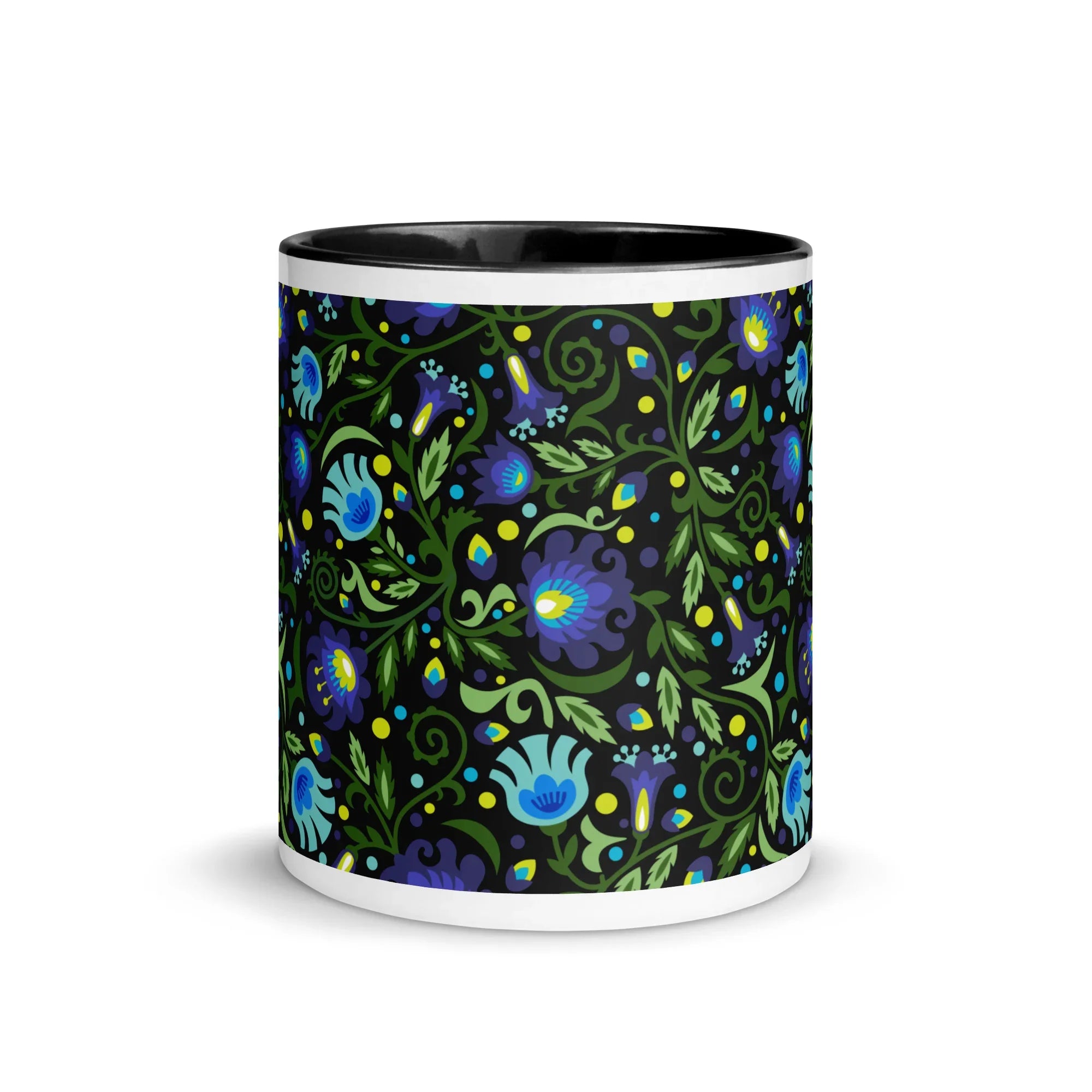 Gdańsk Blues Wycinanki Mug over black - The Global Wanderer