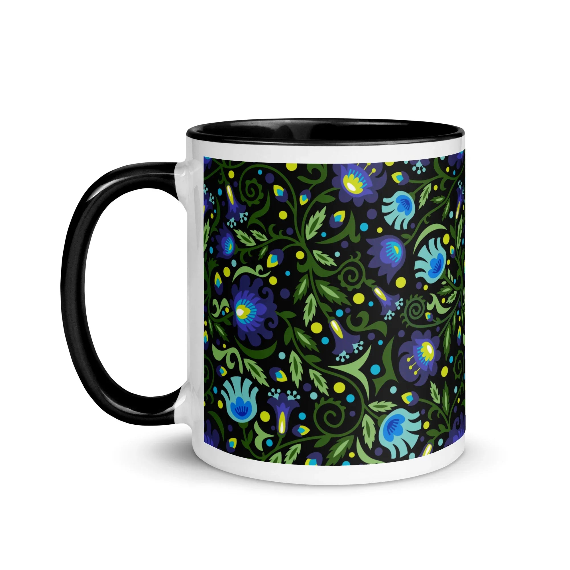Gdańsk Blues Wycinanki Mug over black - The Global Wanderer