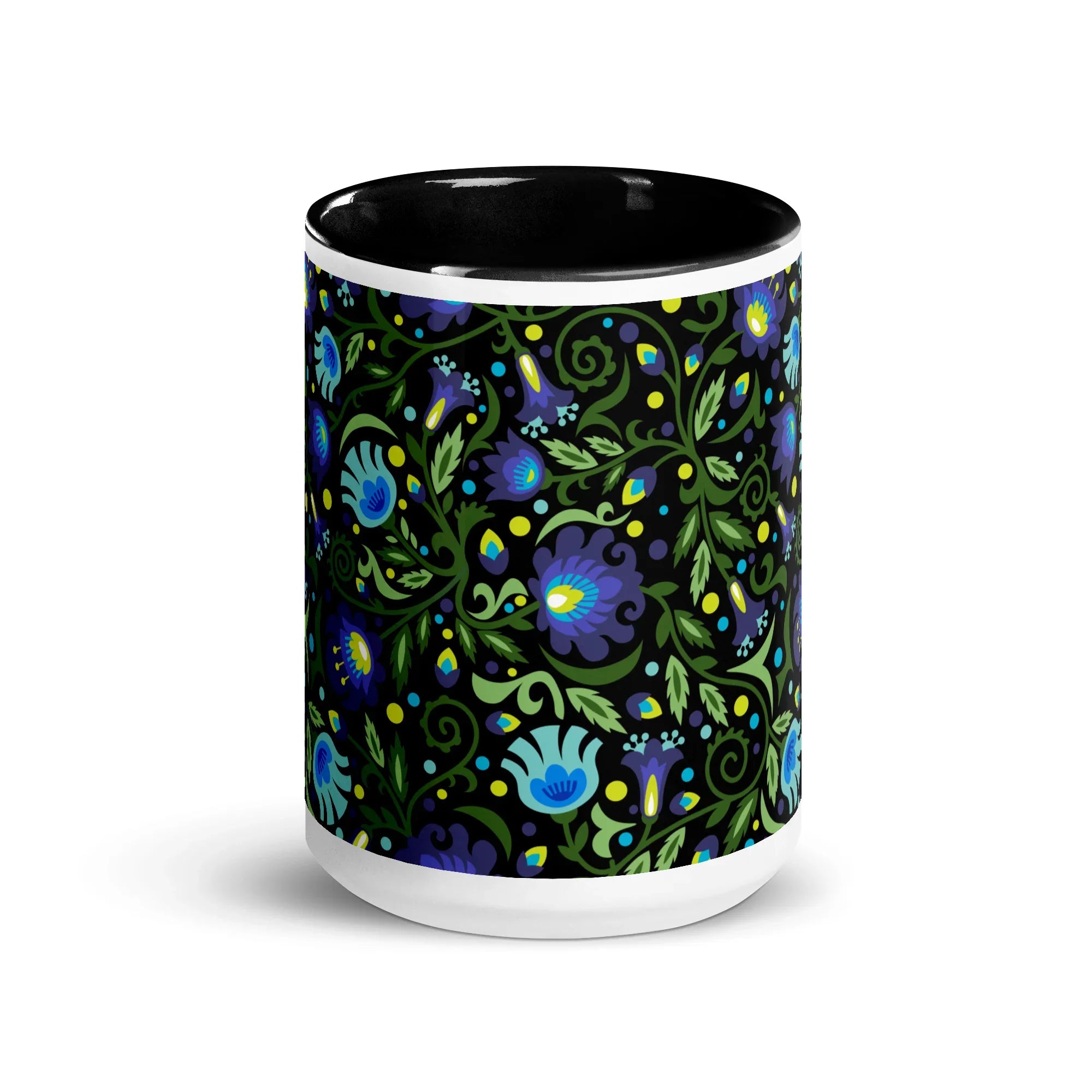 Gdańsk Blues Wycinanki Mug over black - The Global Wanderer
