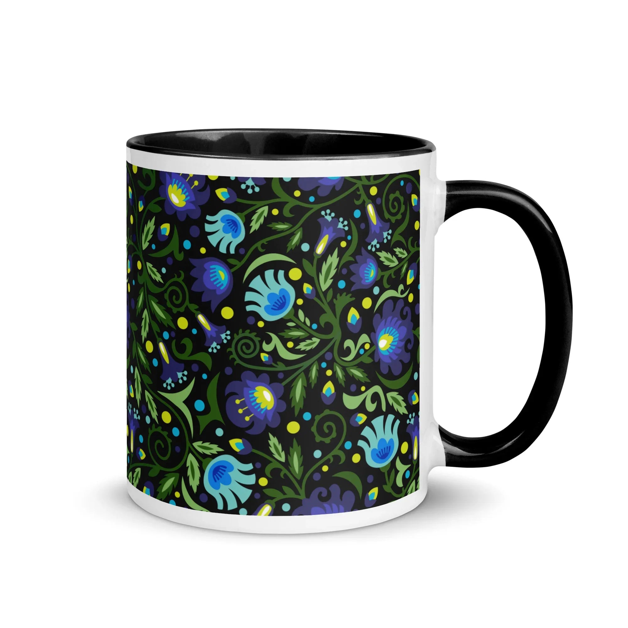 Gdańsk Blues Wycinanki Mug over black - The Global Wanderer
