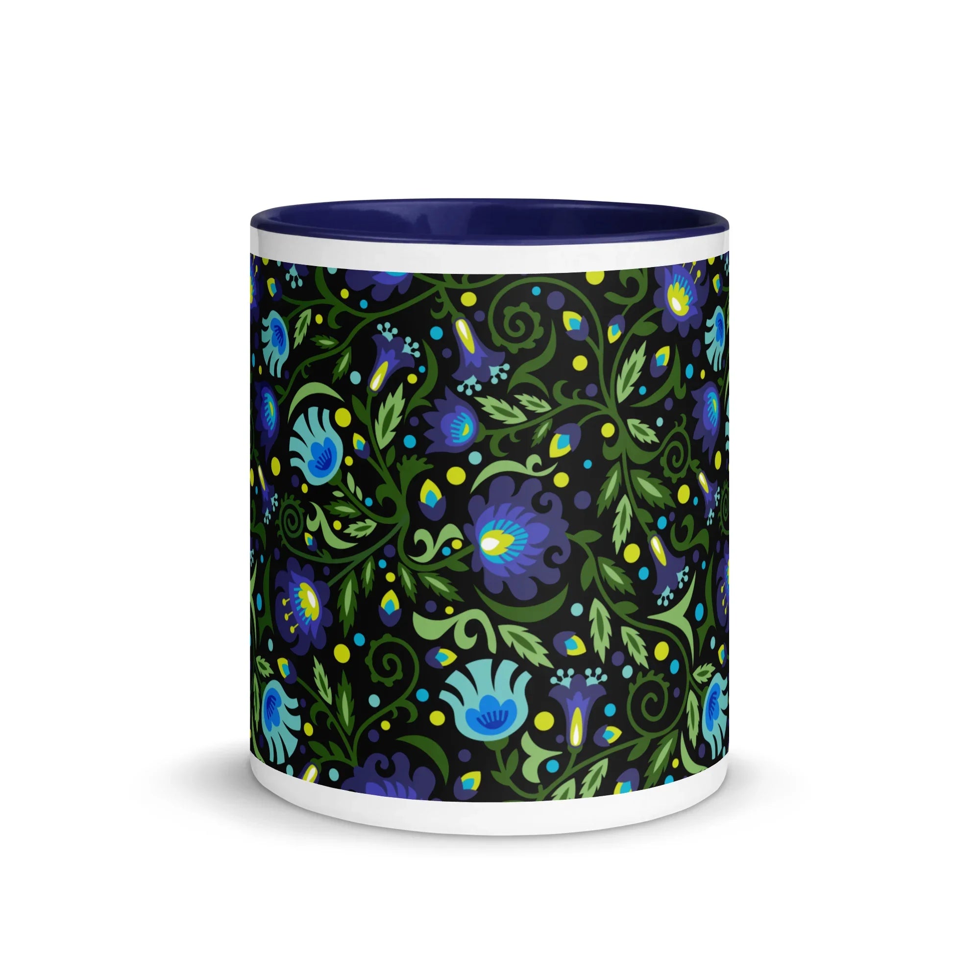 Gdańsk Blues Wycinanki Mug over black - The Global Wanderer