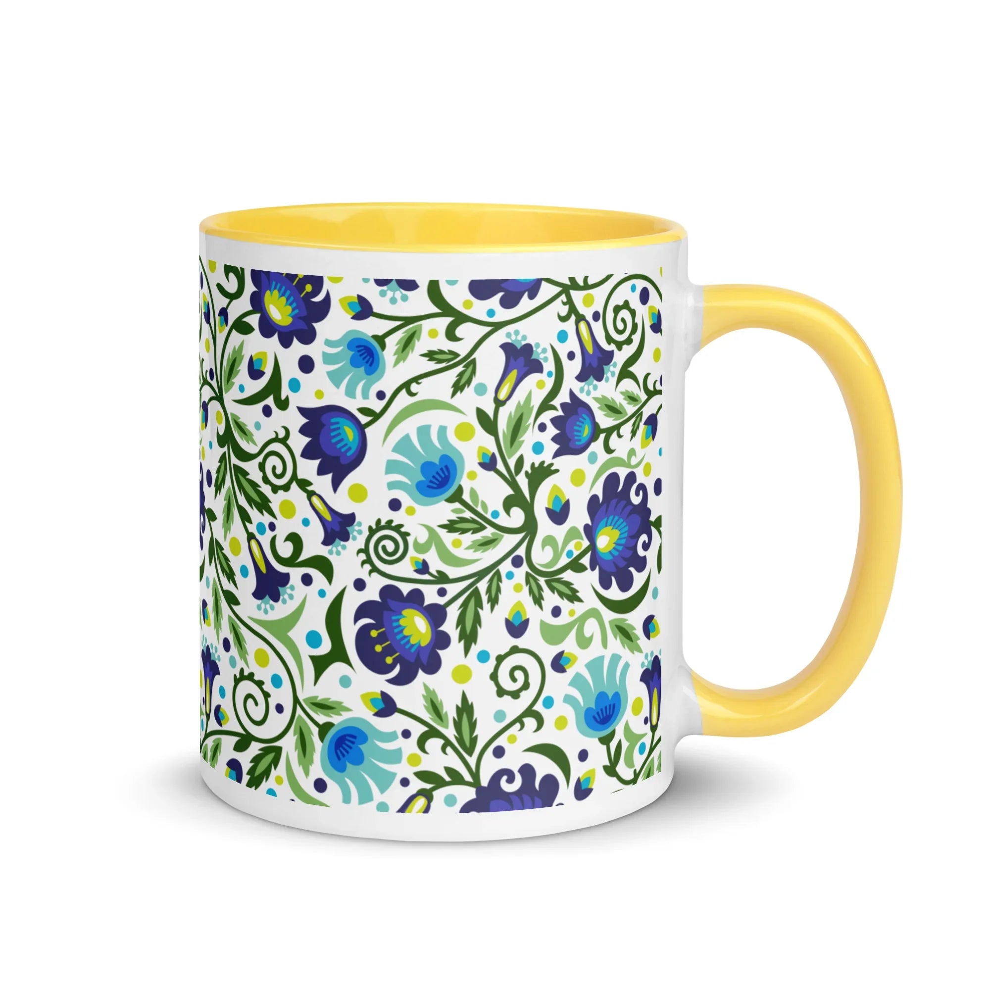 Gdańsk Blues Wycinanki Mug over white - The Global Wanderer