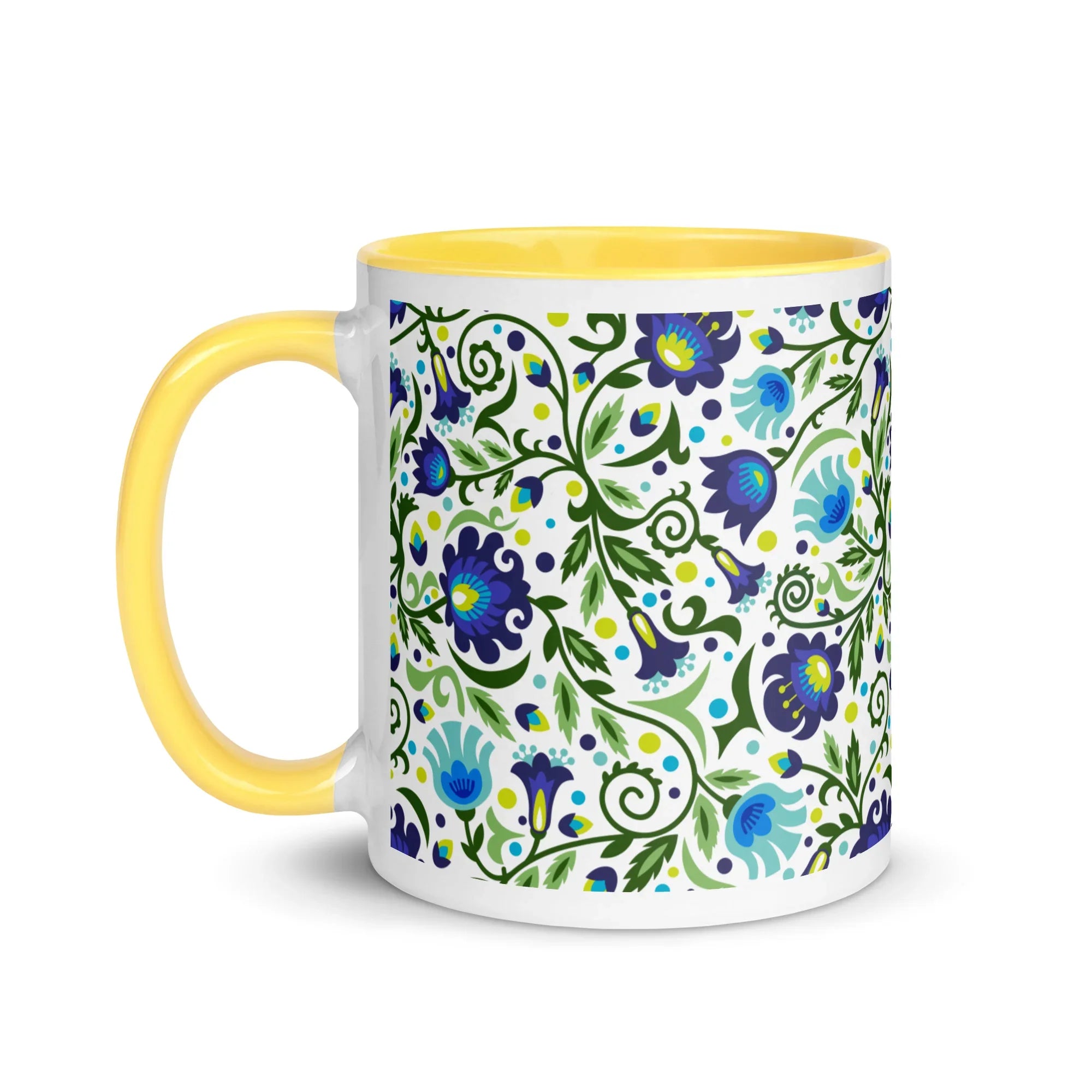 Gdańsk Blues Wycinanki Mug over white - The Global Wanderer