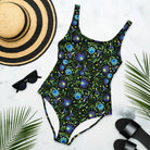 Gdańsk Blues Wycinanki One-Piece Swimsuit over black - The Global Wanderer