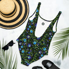 Gdańsk Blues Wycinanki One-Piece Swimsuit over black - The Global Wanderer