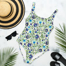 Gdańsk Blues Wycinanki One-Piece Swimsuit over white - The Global Wanderer