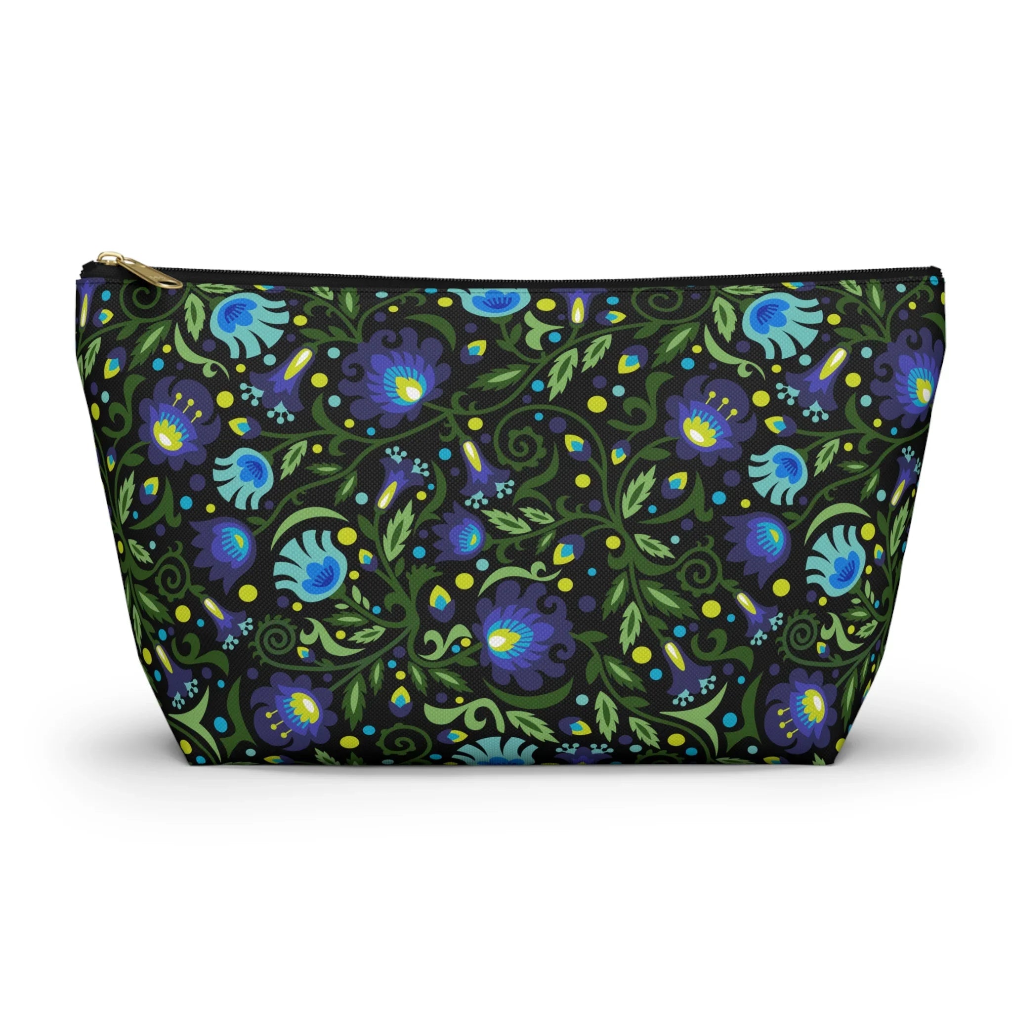 Gdańsk Blues Wycinanki Pouch over black - The Global Wanderer