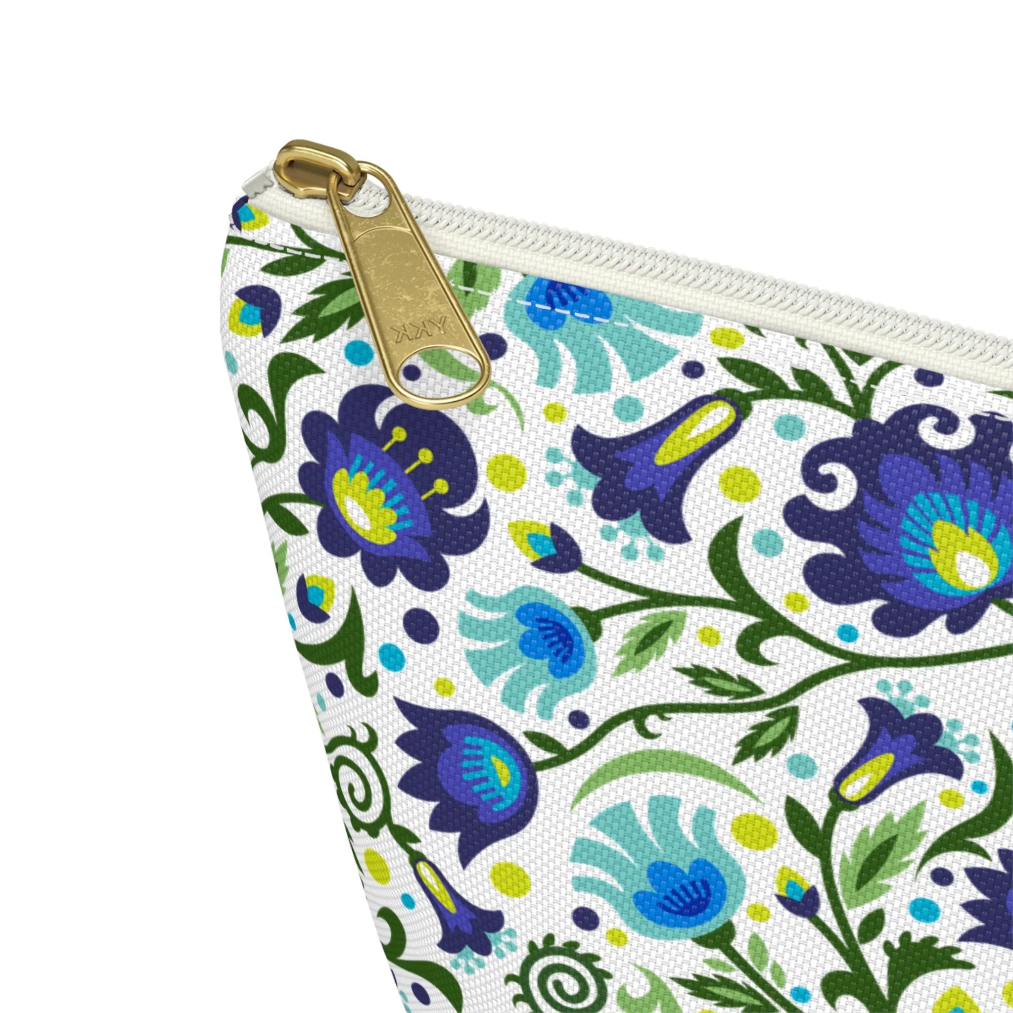 Gdańsk Blues Wycinanki Pouch over white - The Global Wanderer