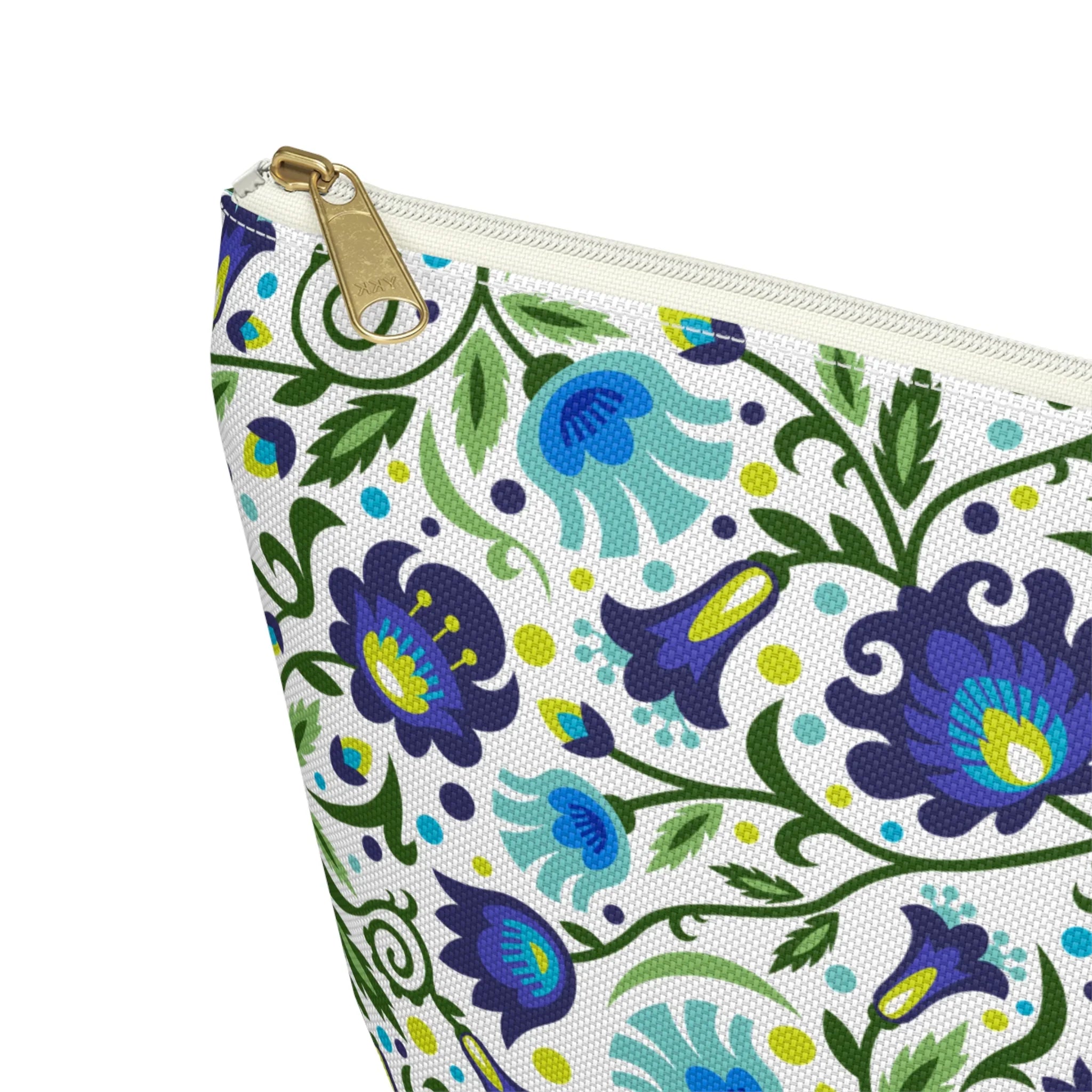 Gdańsk Blues Wycinanki Pouch over white - The Global Wanderer