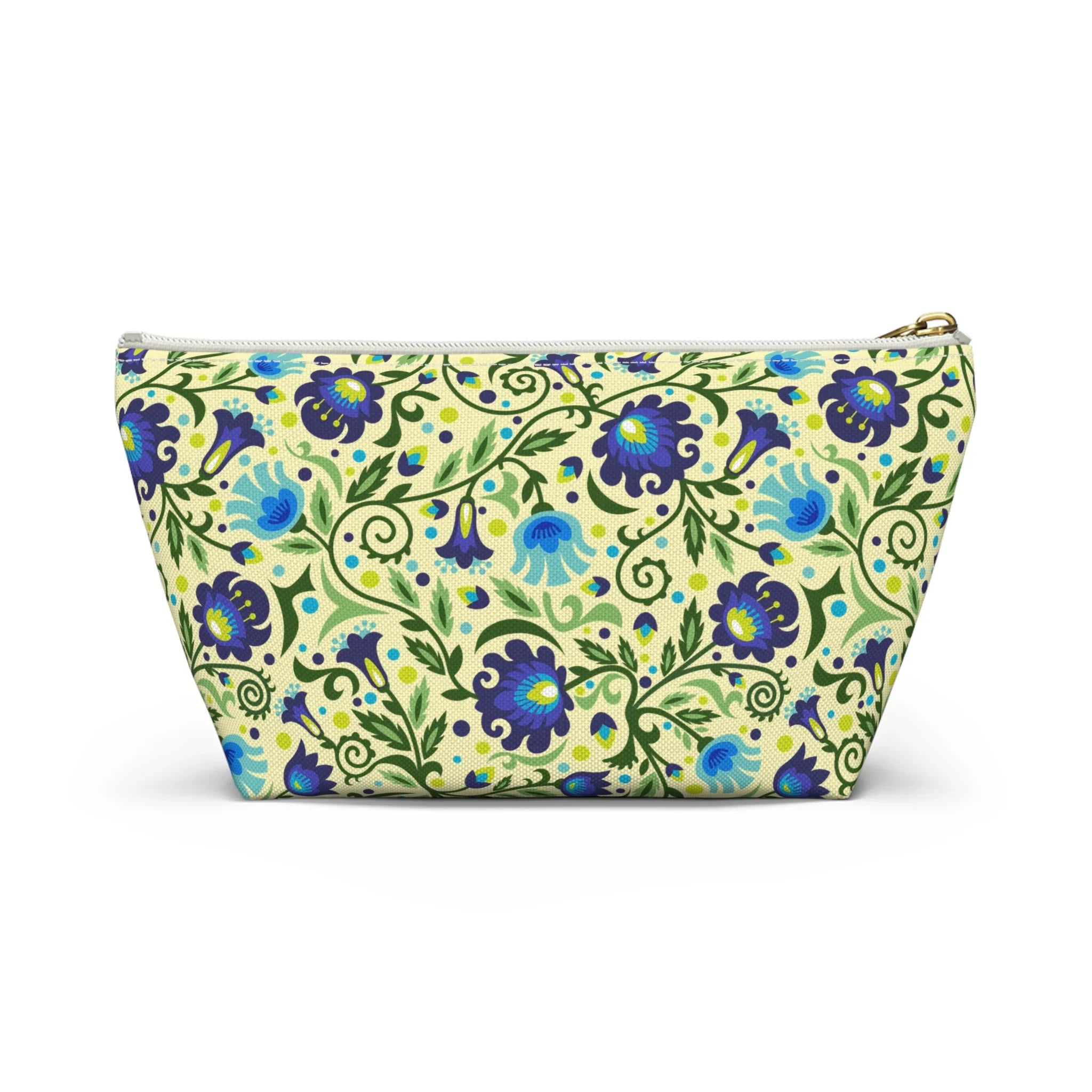 Gdańsk Blues Wycinanki Pouch over yellow - The Global Wanderer