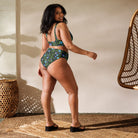 Gdańsk Blues Wycinanki Recycled High-Waisted Bikini over black - The Global Wanderer