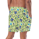 Gdańsk Blues Wycinanki Recycled Swim Trunk over yellow - The Global Wanderer