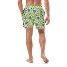 Gdańsk Blues Wycinanki Recycled Swim Trunk over yellow - The Global Wanderer