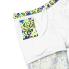 Gdańsk Blues Wycinanki Recycled Swim Trunk over yellow - The Global Wanderer