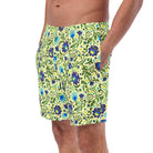 Gdańsk Blues Wycinanki Recycled Swim Trunk over yellow - The Global Wanderer