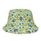 Gdańsk Blues Wycinanki Reversible Bucket Hat over yellow - The Global Wanderer