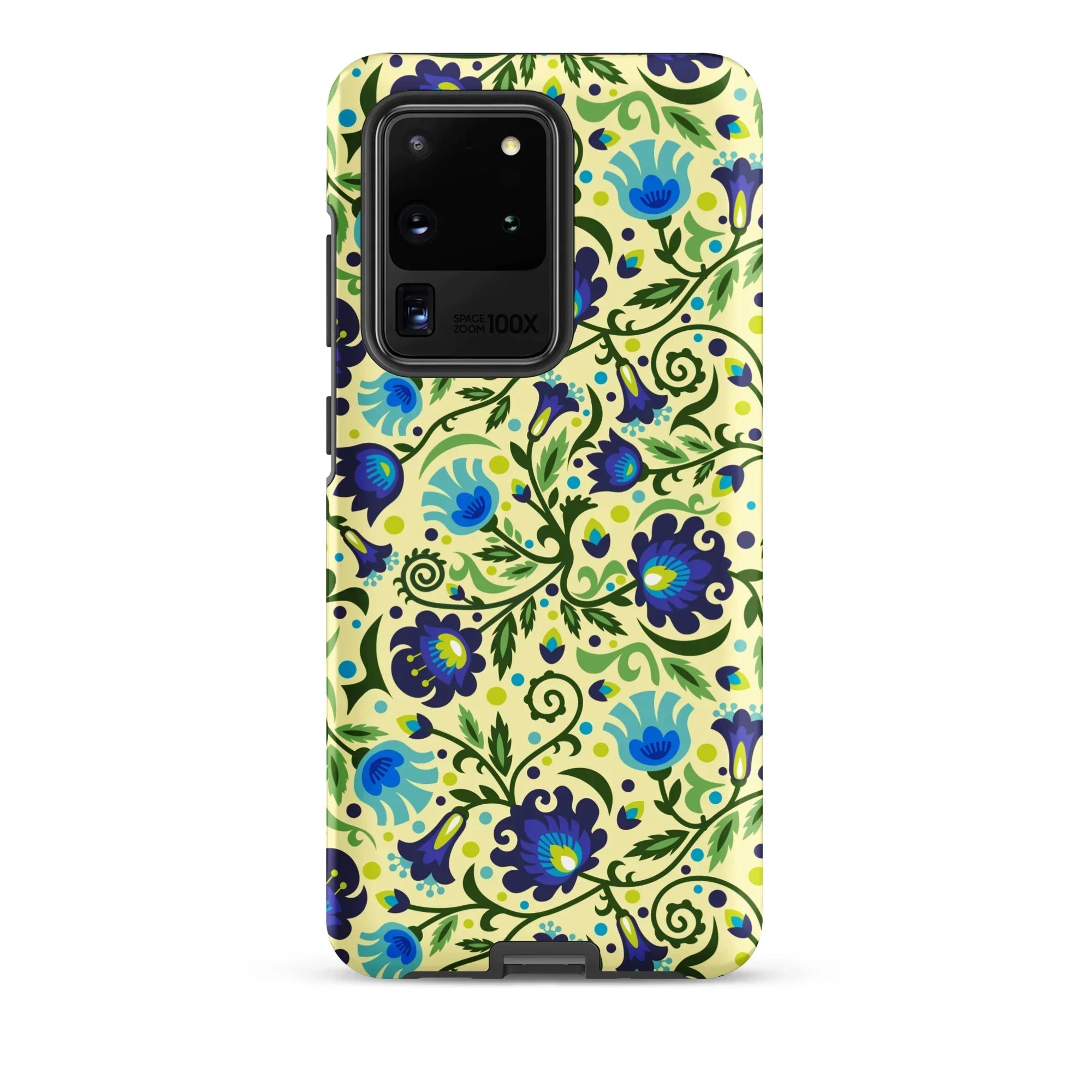 Gdańsk Blues Wycinanki Samsung Case over yellow - The Global Wanderer