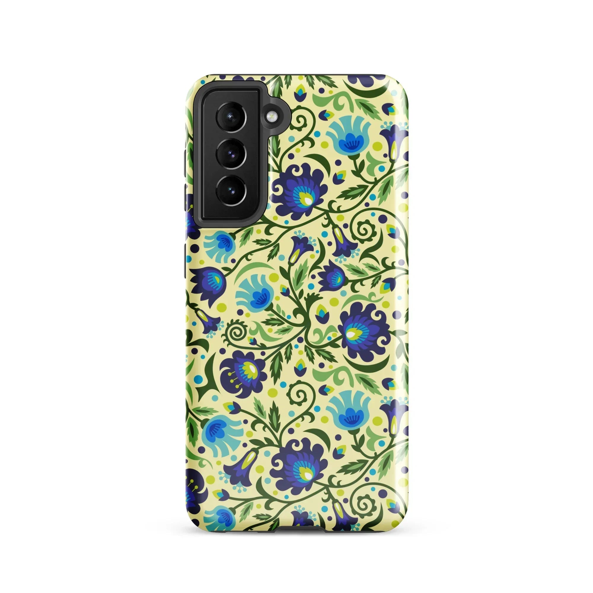 Gdańsk Blues Wycinanki Samsung Case over yellow - The Global Wanderer