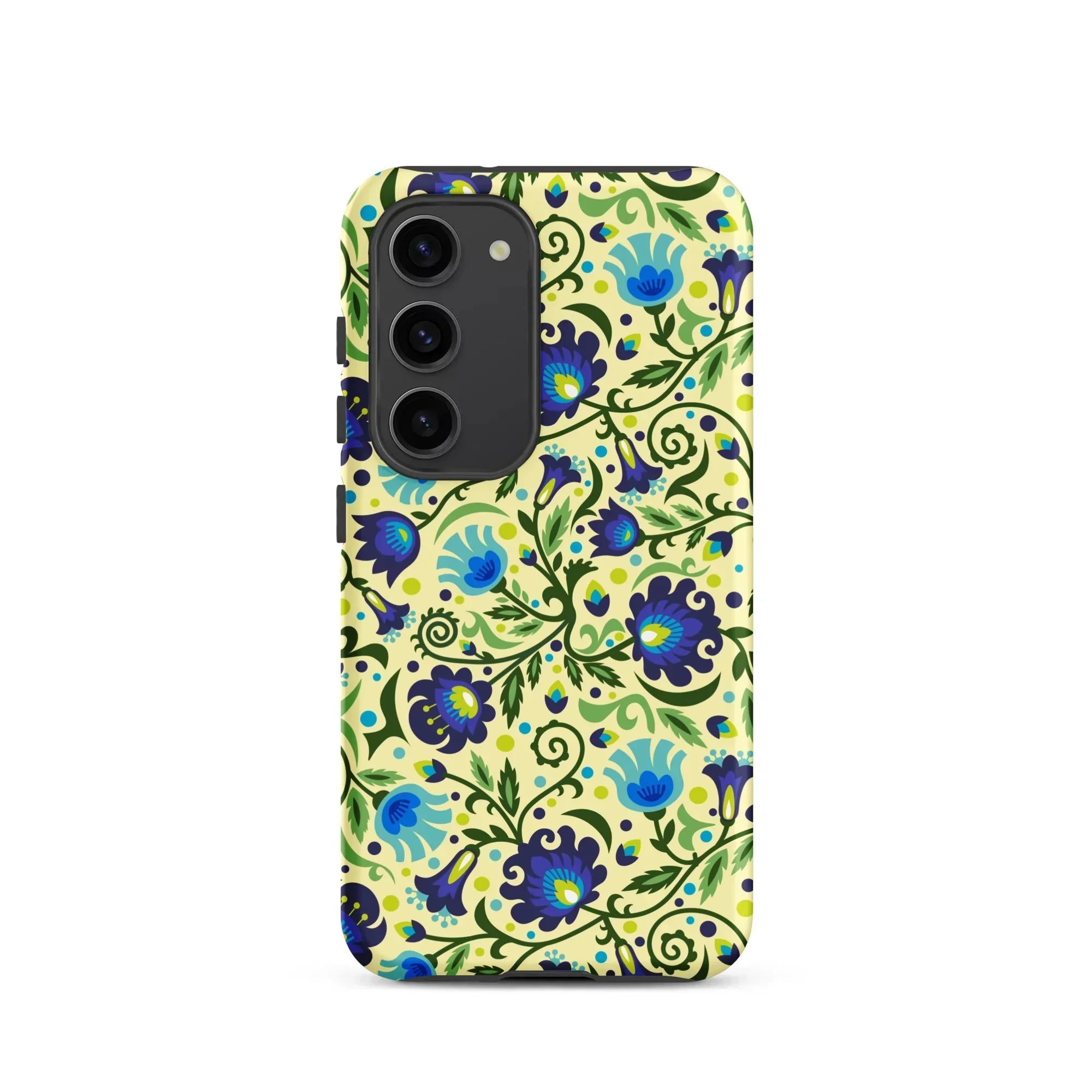 Gdańsk Blues Wycinanki Samsung Case over yellow - The Global Wanderer