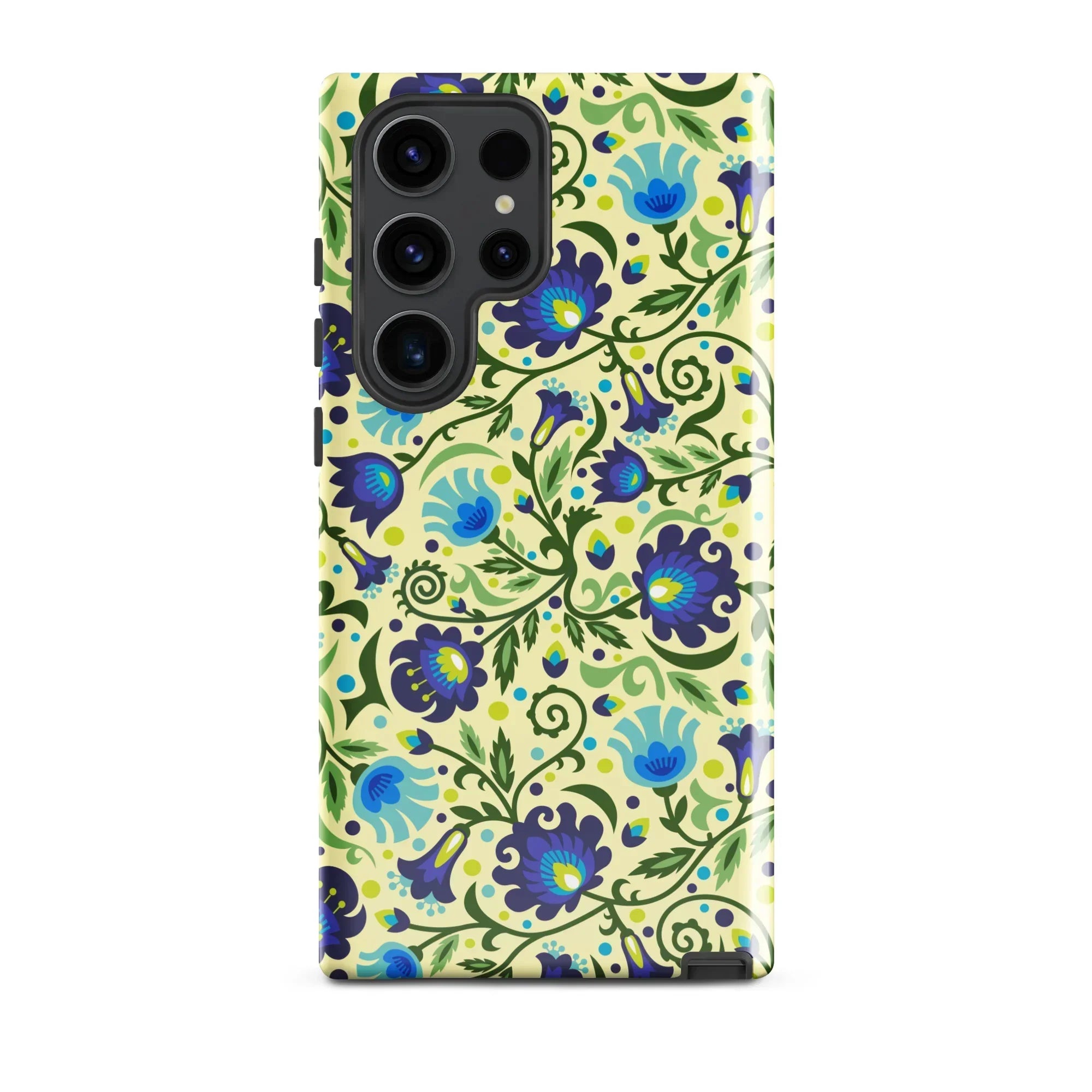 Gdańsk Blues Wycinanki Samsung Case over yellow - The Global Wanderer