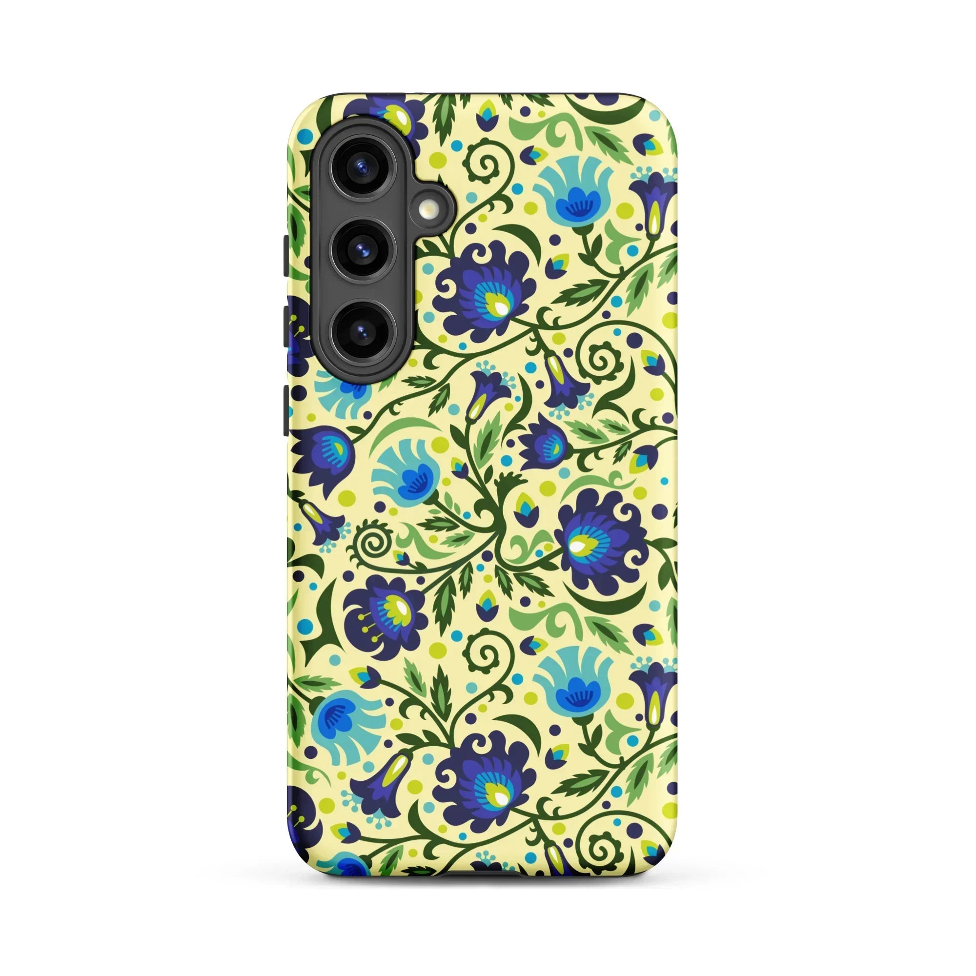 Gdańsk Blues Wycinanki Samsung Case over yellow - The Global Wanderer