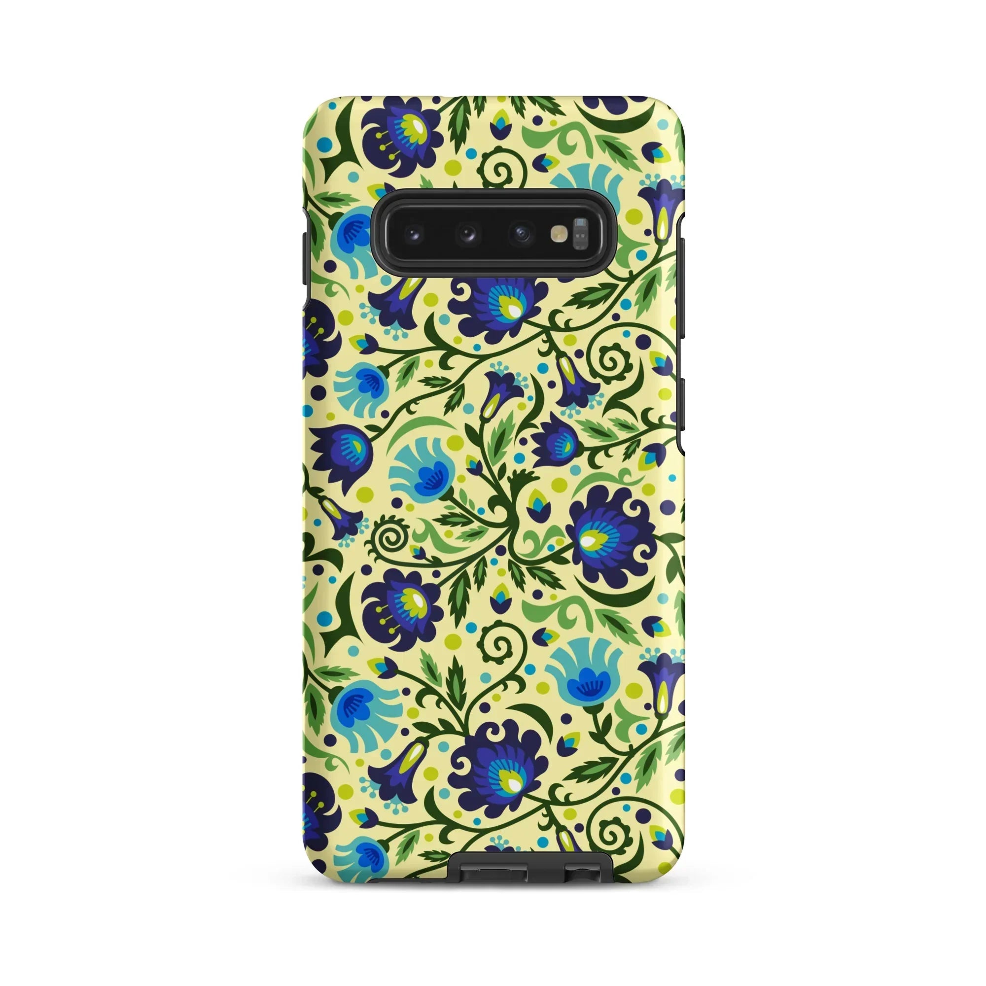 Gdańsk Blues Wycinanki Samsung Case over yellow - The Global Wanderer