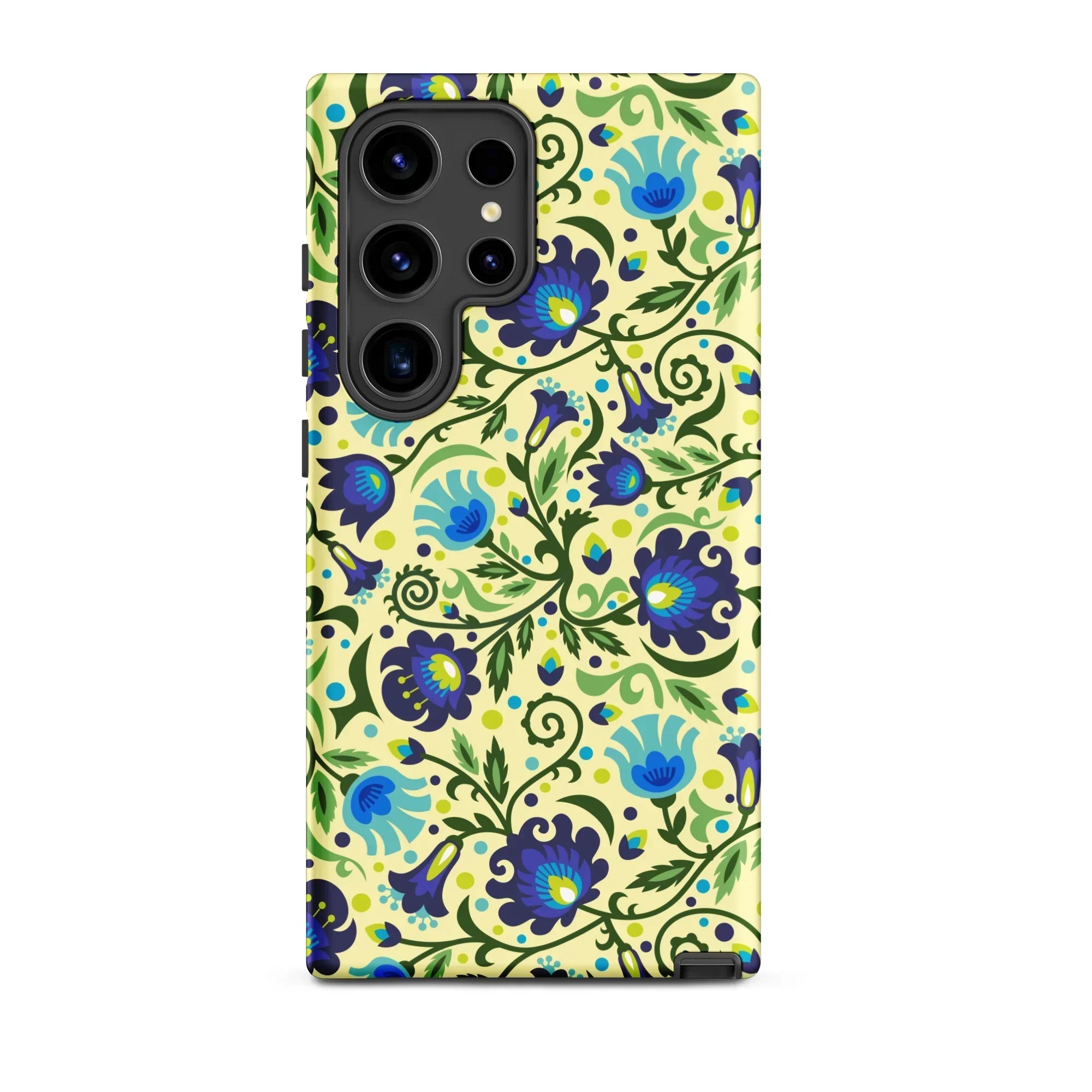 Gdańsk Blues Wycinanki Samsung Case over yellow - The Global Wanderer