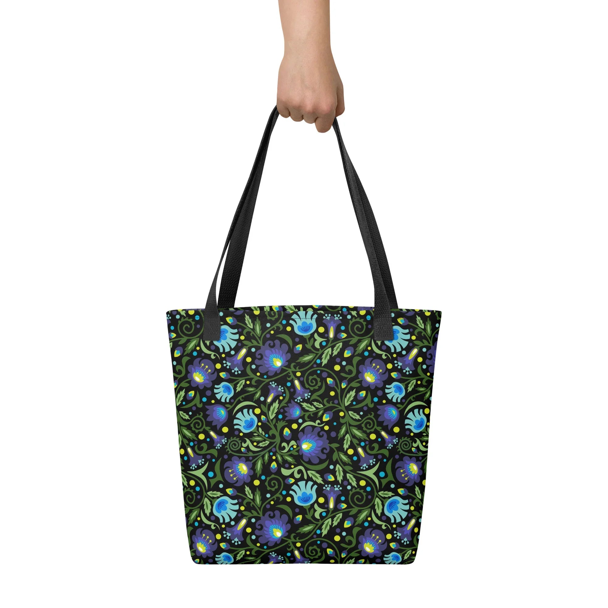 Gdańsk Blues Wycinanki Tote Bag over black - The Global Wanderer