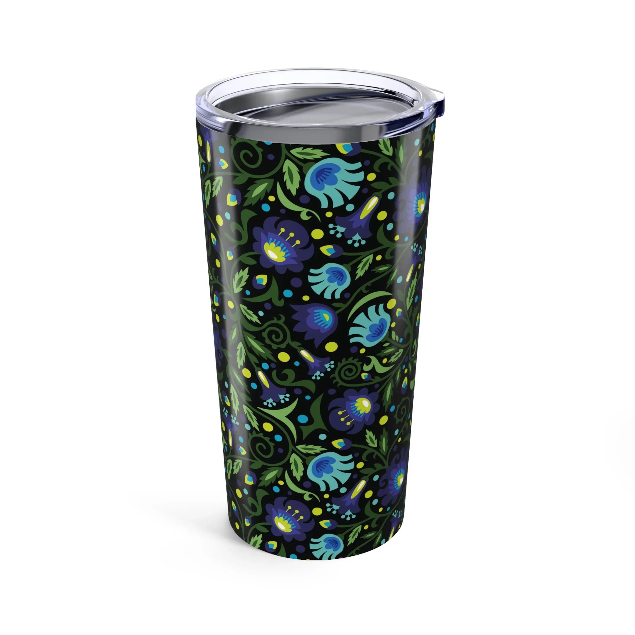 Gdańsk Blues Wycinanki Tumbler over black - The Global Wanderer