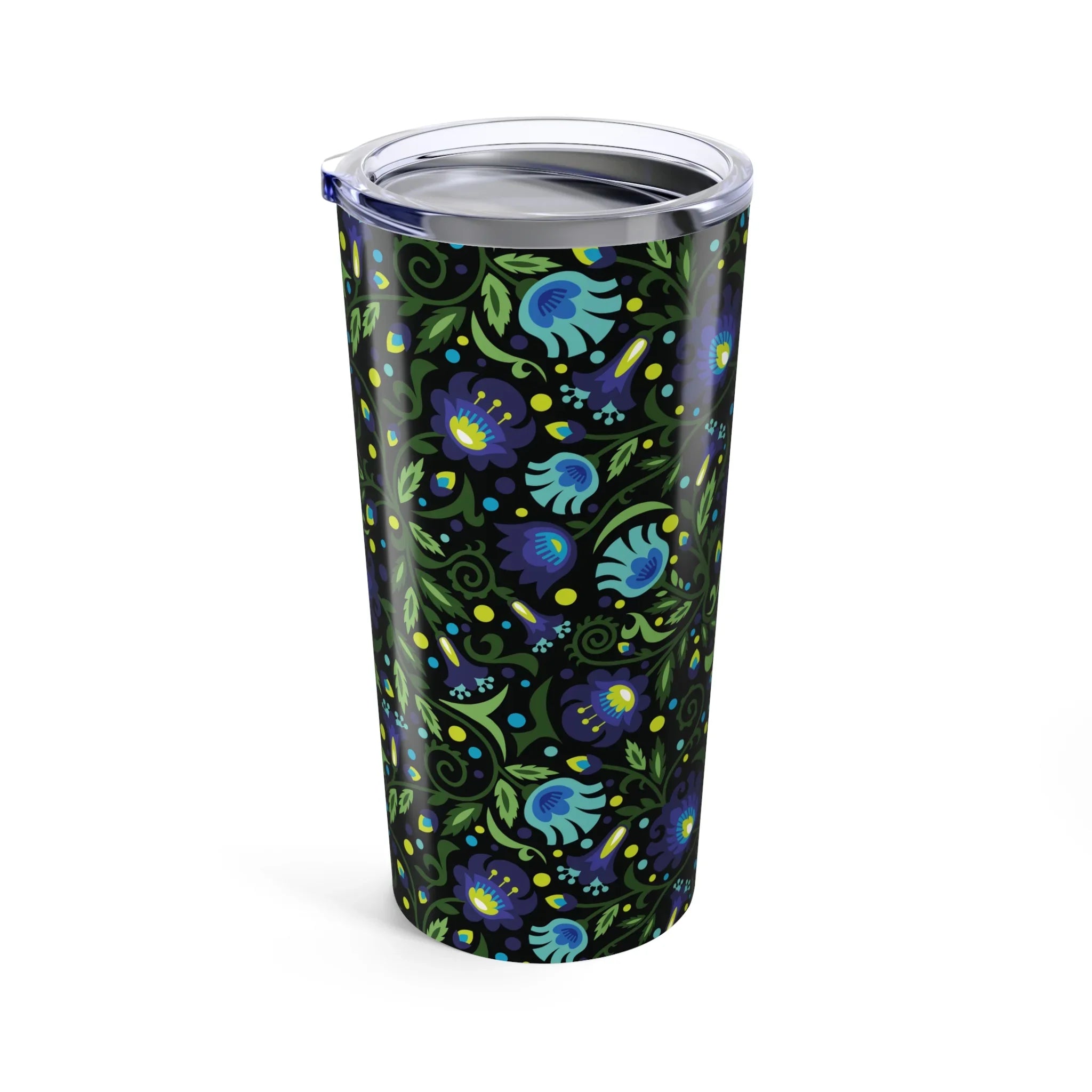 Gdańsk Blues Wycinanki Tumbler over black - The Global Wanderer