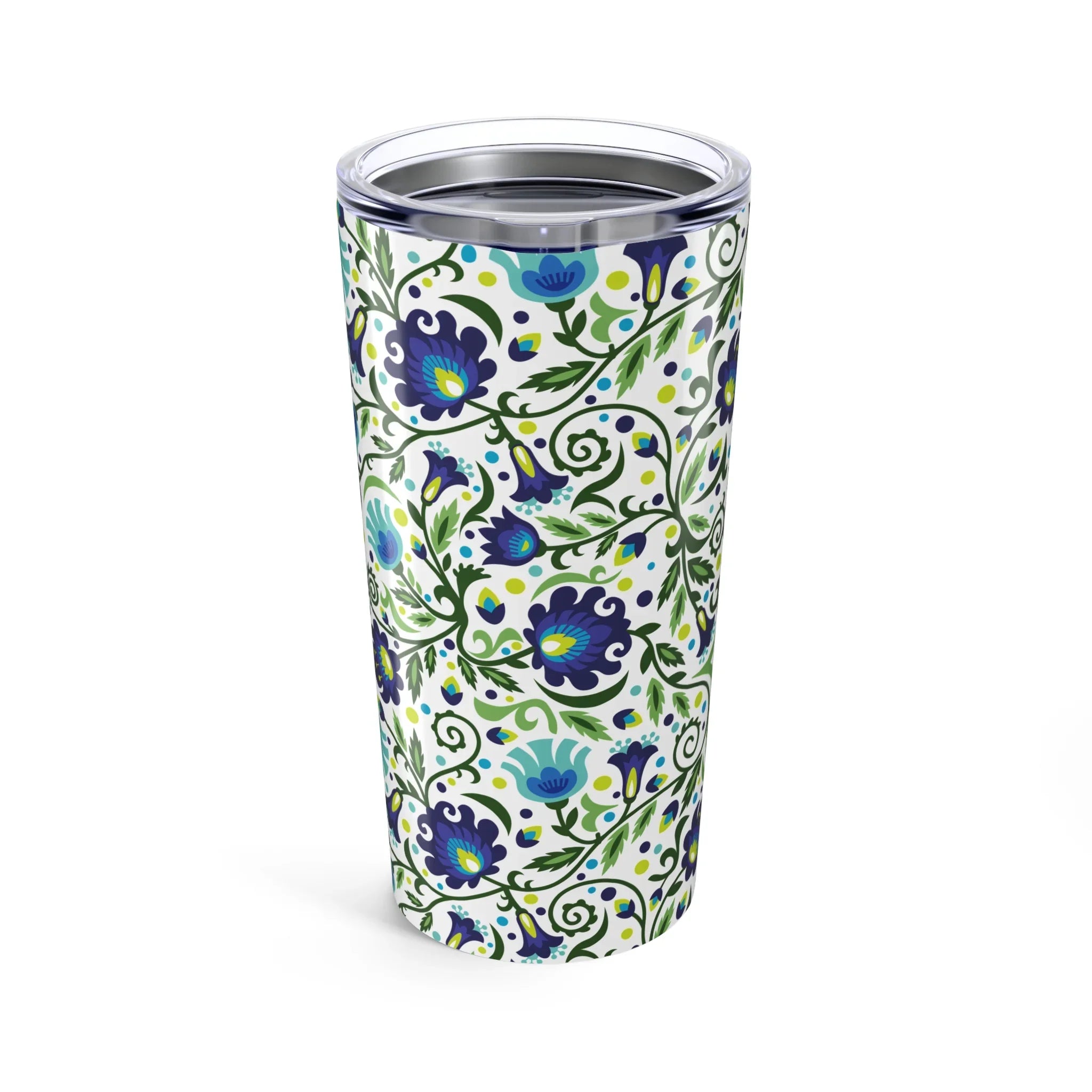Gdańsk Blues Wycinanki Tumbler over white - The Global Wanderer