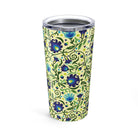 Gdańsk Blues Wycinanki Tumbler over yellow - The Global Wanderer