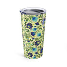 Gdańsk Blues Wycinanki Tumbler over yellow - The Global Wanderer
