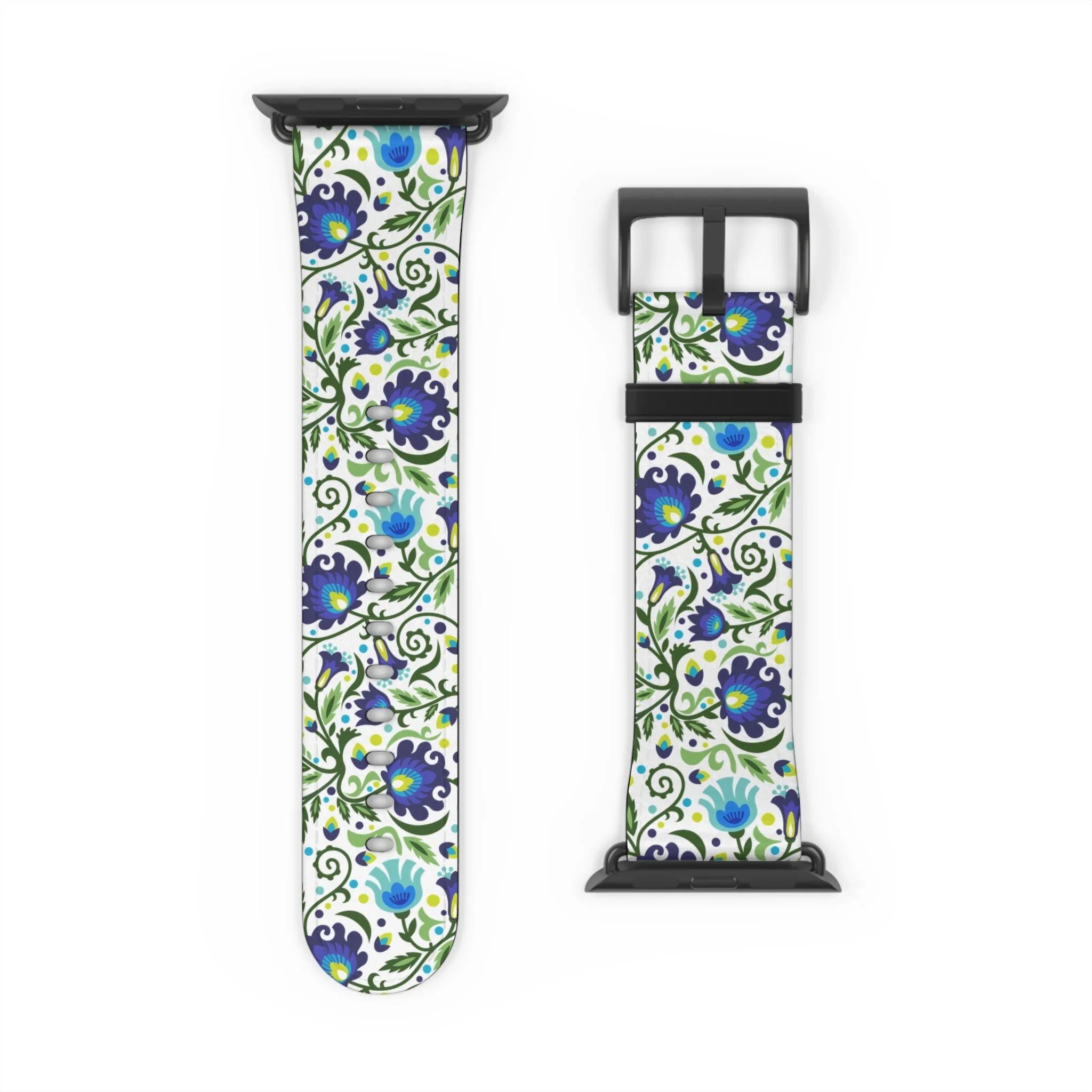 Gdańsk Blues Wycinanki Watch Band over white - The Global Wanderer