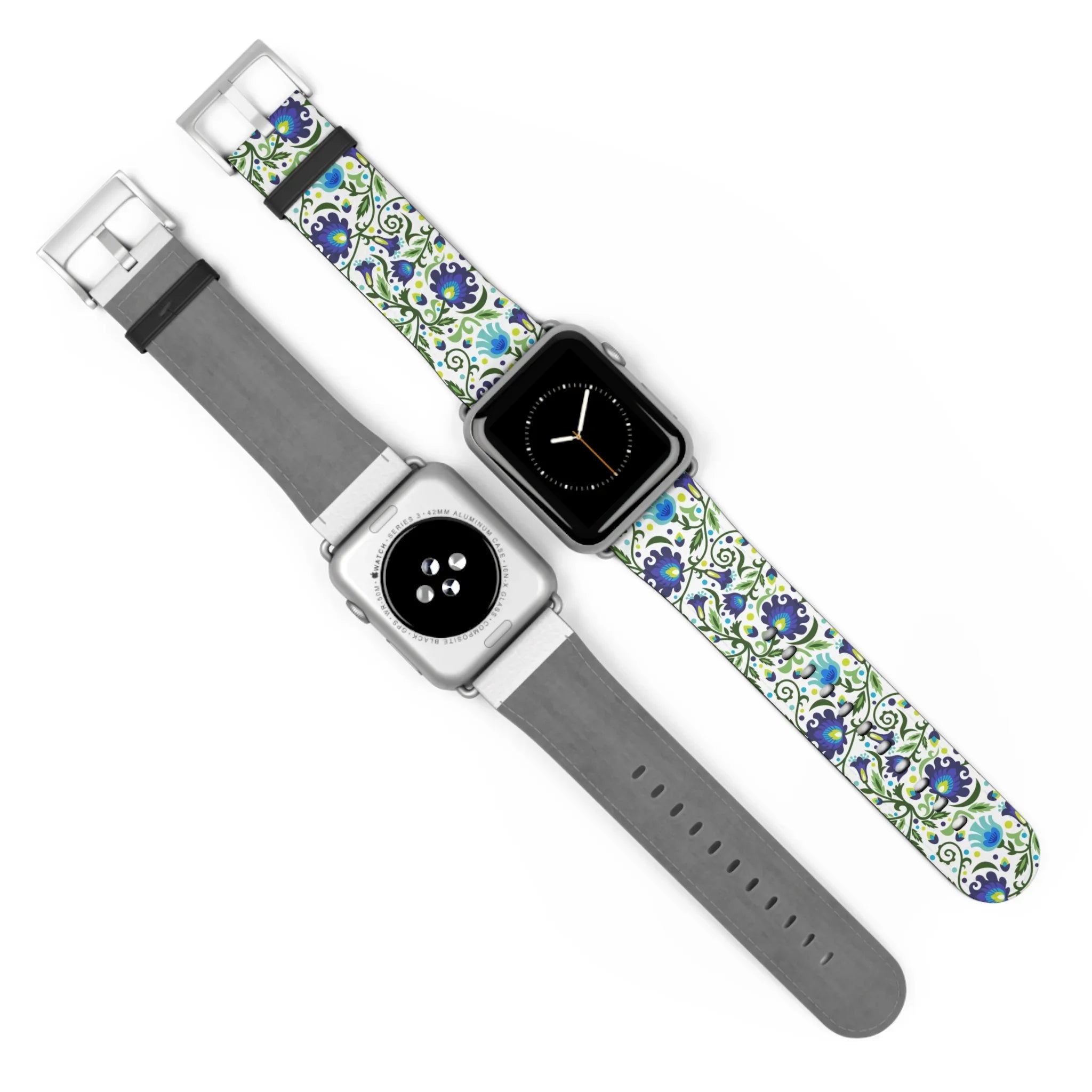 Gdańsk Blues Wycinanki Watch Band over white - The Global Wanderer