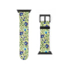 Gdańsk Blues Wycinanki Watch Band over yellow - The Global Wanderer