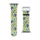 Gdańsk Blues Wycinanki Watch Band over yellow - The Global Wanderer