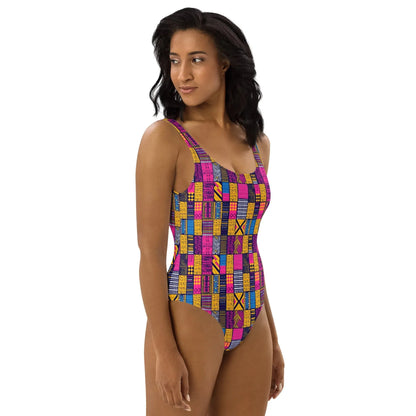 Ghanaian Kente Cloth One-Piece Swimsuit - The Global Wanderer