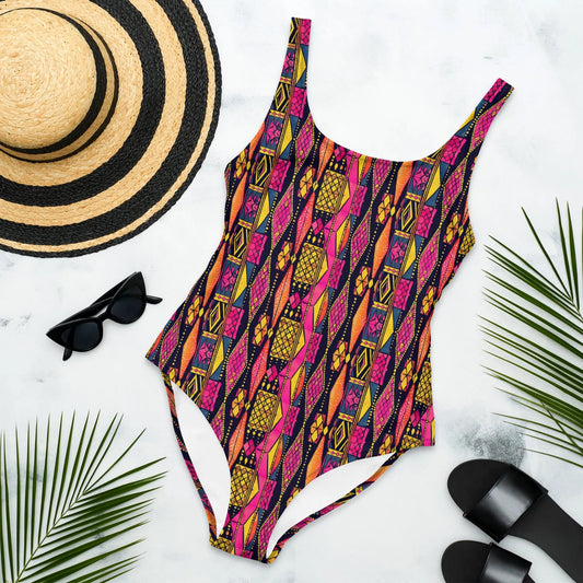 Ghanaian Kente Cloth One-Piece Swimsuit - The Global Wanderer