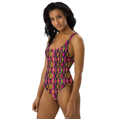 Ghanaian Kente Cloth One-Piece Swimsuit - The Global Wanderer