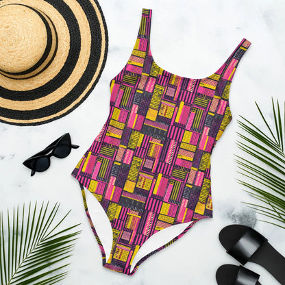 Ghanaian Kente Cloth One-Piece Swimsuit - The Global Wanderer