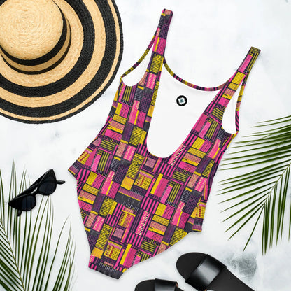 Ghanaian Kente Cloth One-Piece Swimsuit - The Global Wanderer