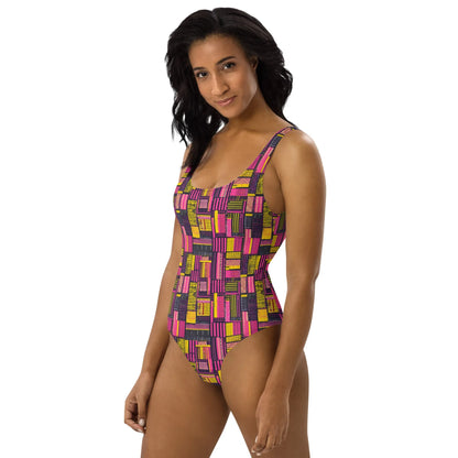 Ghanaian Kente Cloth One-Piece Swimsuit - The Global Wanderer