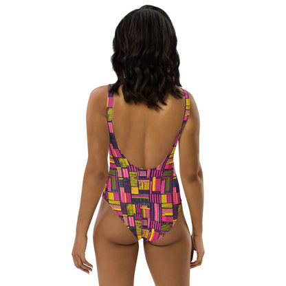 Ghanaian Kente Cloth One-Piece Swimsuit - The Global Wanderer