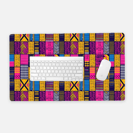 Ghanaian Kente Cloth Print Desk Mat - The Global Wanderer