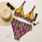 Ghanaian Kente Cloth Recycled High-Waisted Bikini - The Global Wanderer