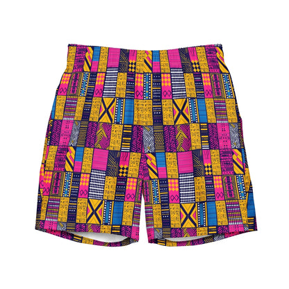 Ghanaian Kente Cloth Recycled Men's Swim Trunks - The Global Wanderer