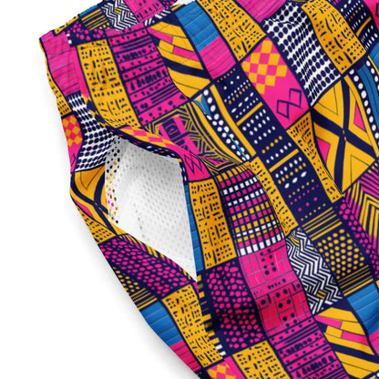 Ghanaian Kente Cloth Recycled Men's Swim Trunks - The Global Wanderer